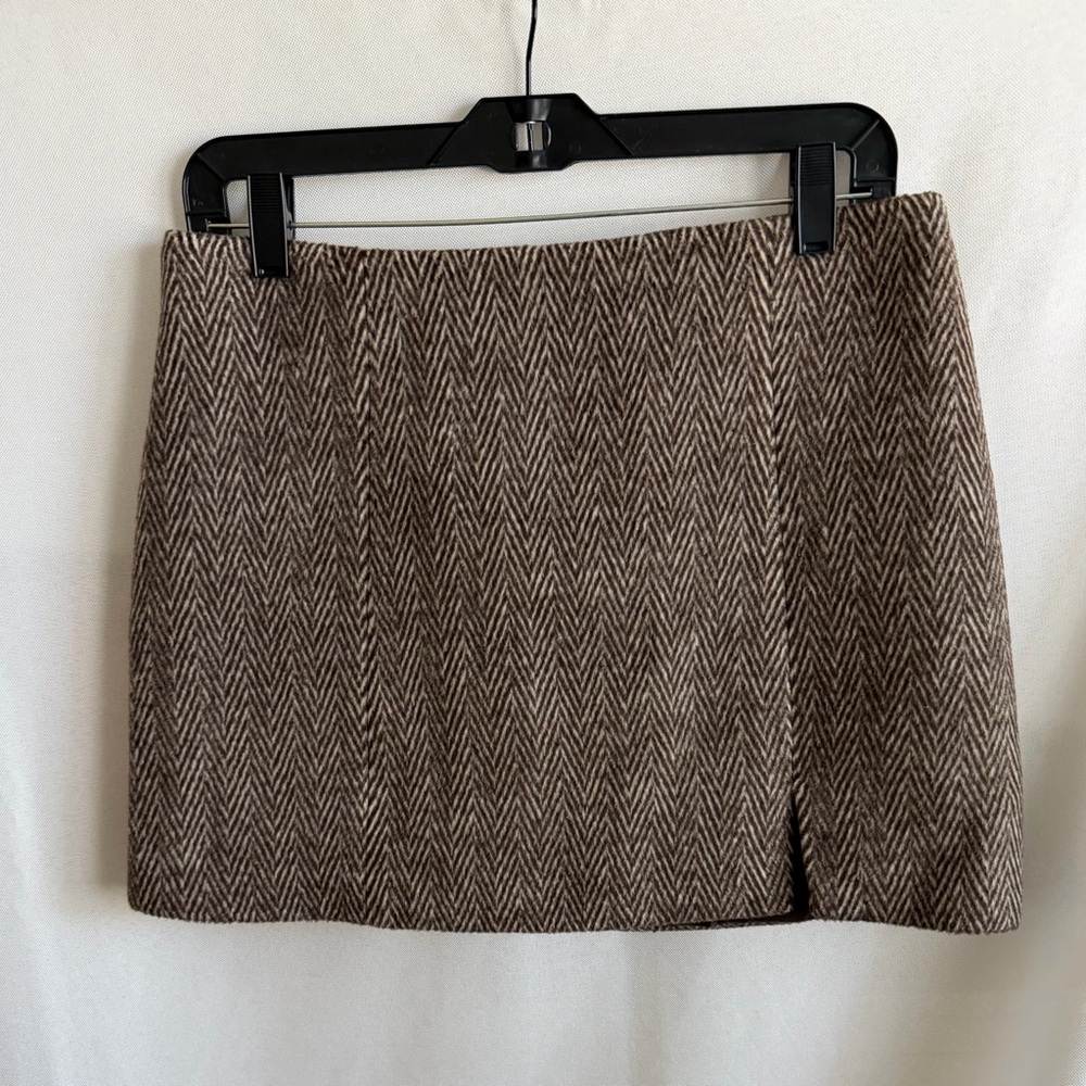 ASTR Womens Brown Herringbone Mini Skirt NEW W/O TAGS SIZE M